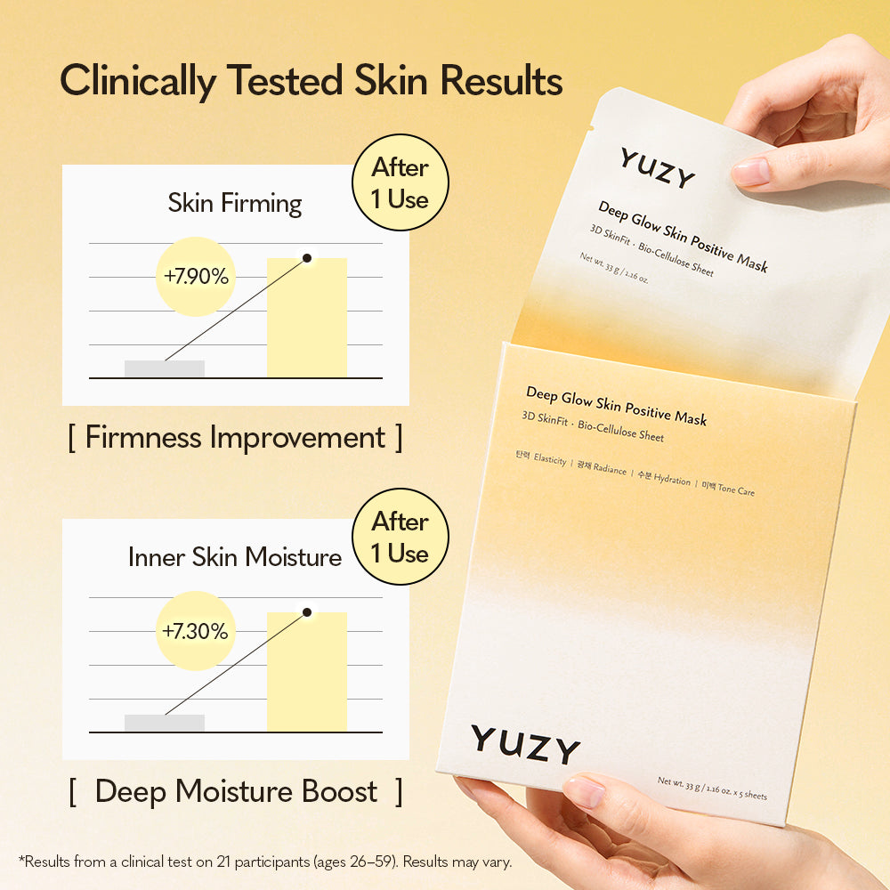YUZY Deep Glow Skin Positive Mask 33g x 5 Sheets