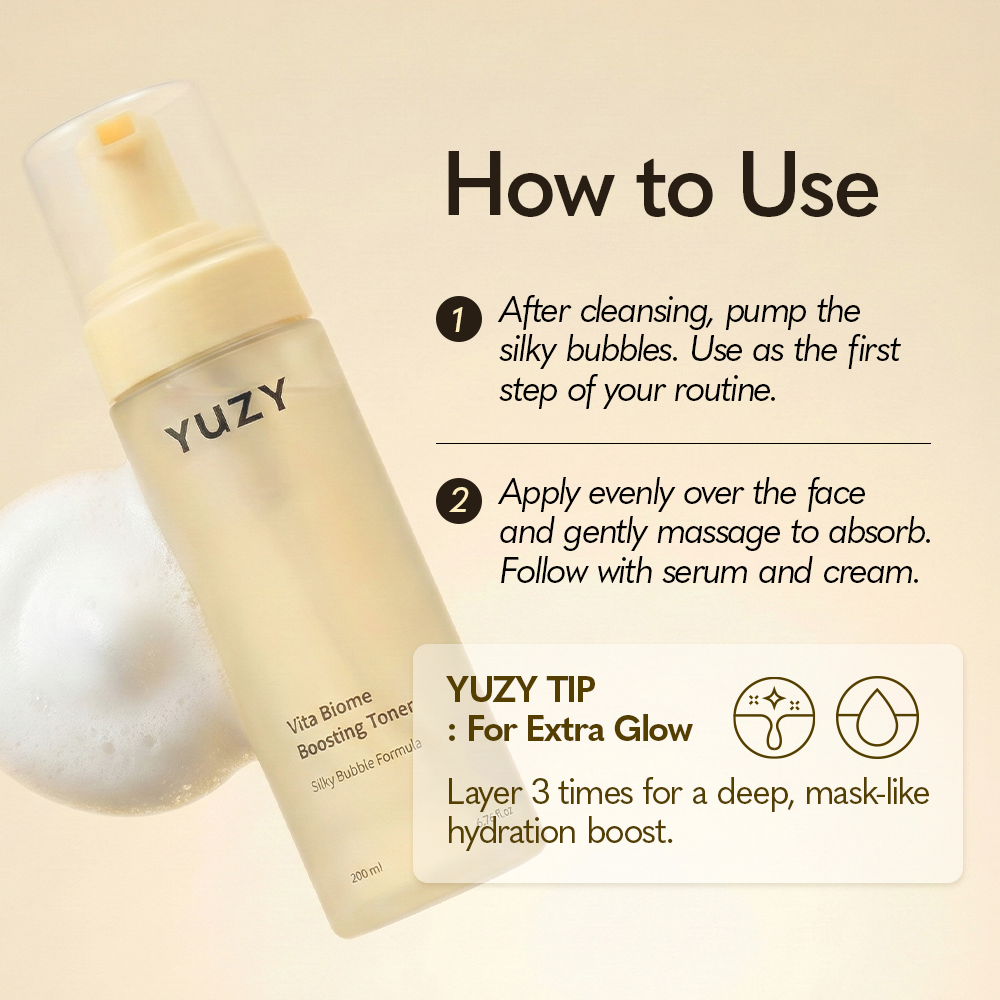 YUZY Vita Biome Bubble Toner 200ml | 6.76 fl oz